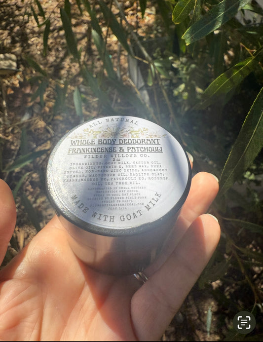 All Natural whole body Deodorant- Frankincense & Patchouli
