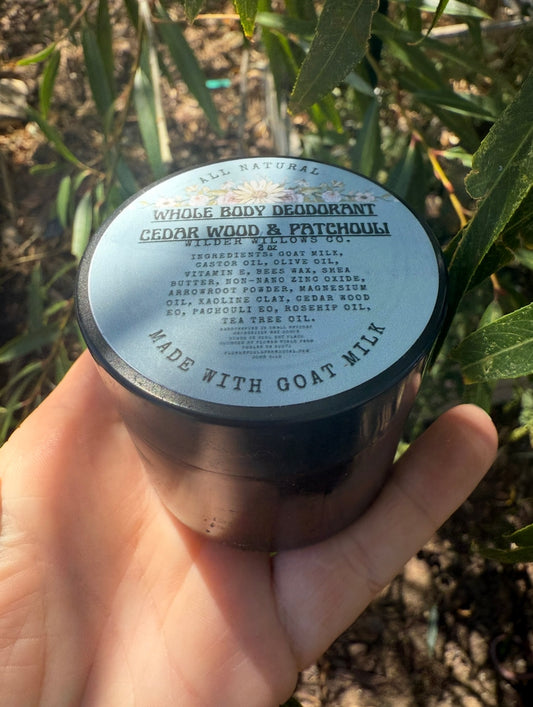 All natural Whole Body Deodorant- Cedarwood & Patchouli